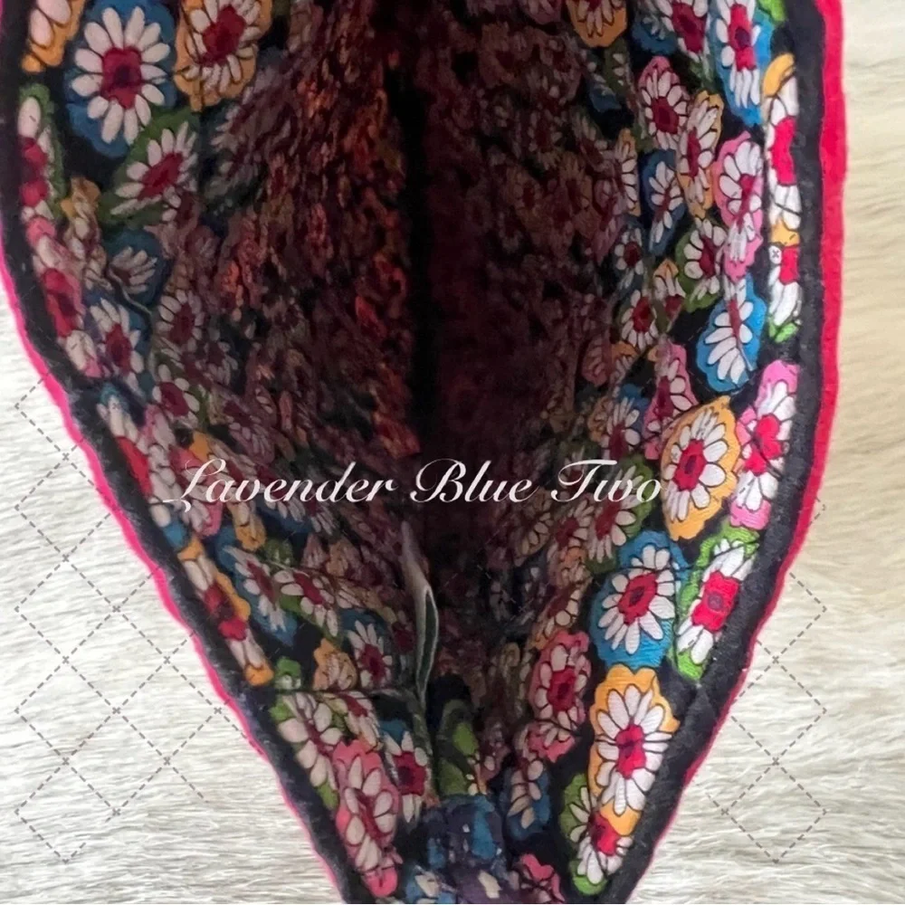 VERA BRADLEY Symphony In Hue 2009 Christmas Stocking Jingle Bells Red Green Y2K